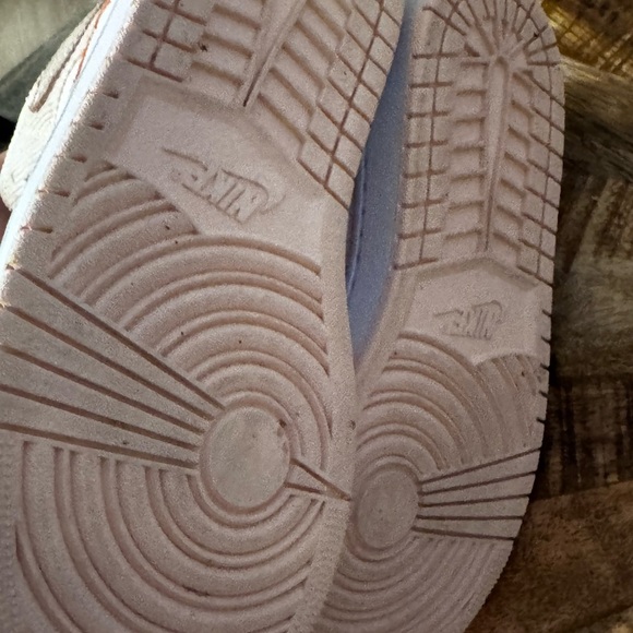 NIKE Air Jordan Mid 1 Women's Corduroy Sneakers - White and Orange - Picture 13 of 15